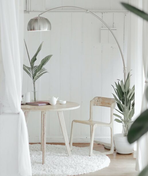 White wash table and chairs
